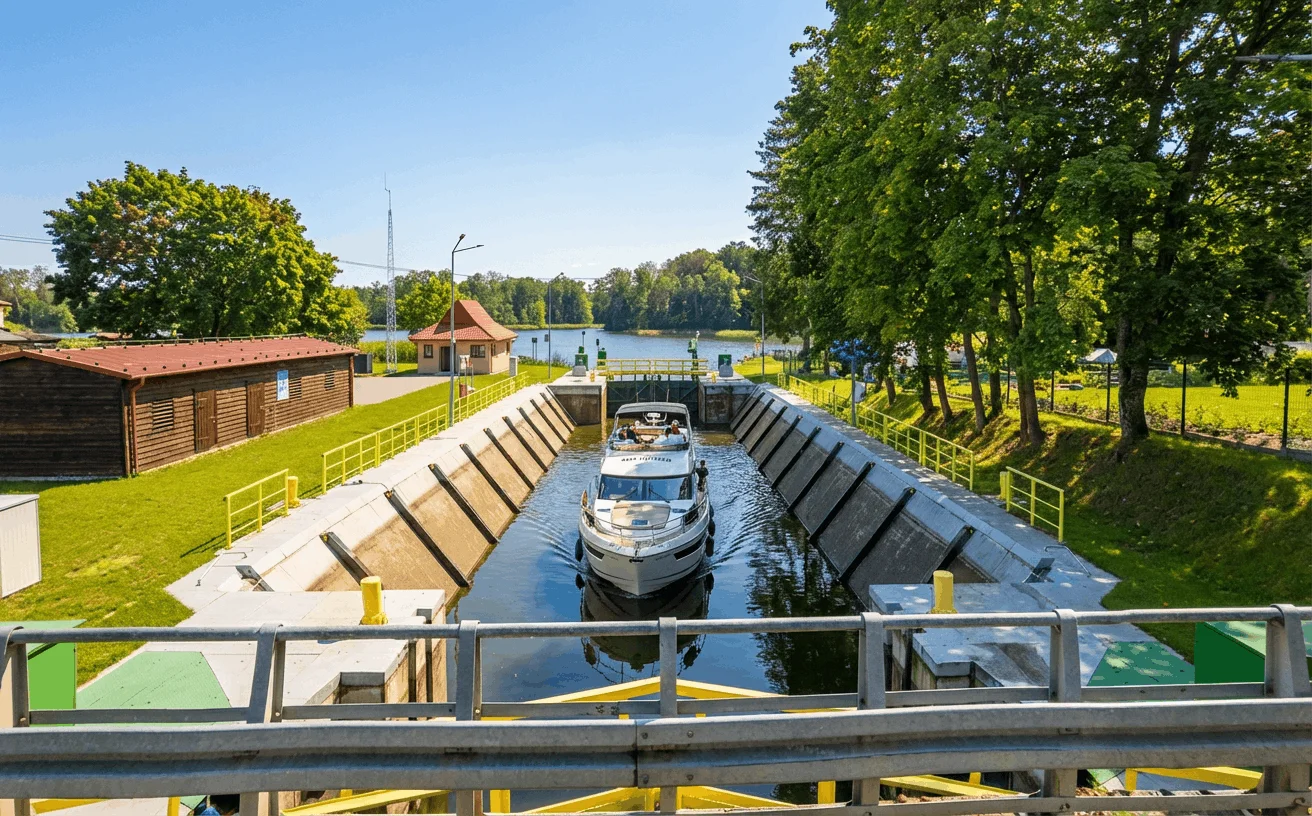 jacht houseboat sluza guzianka